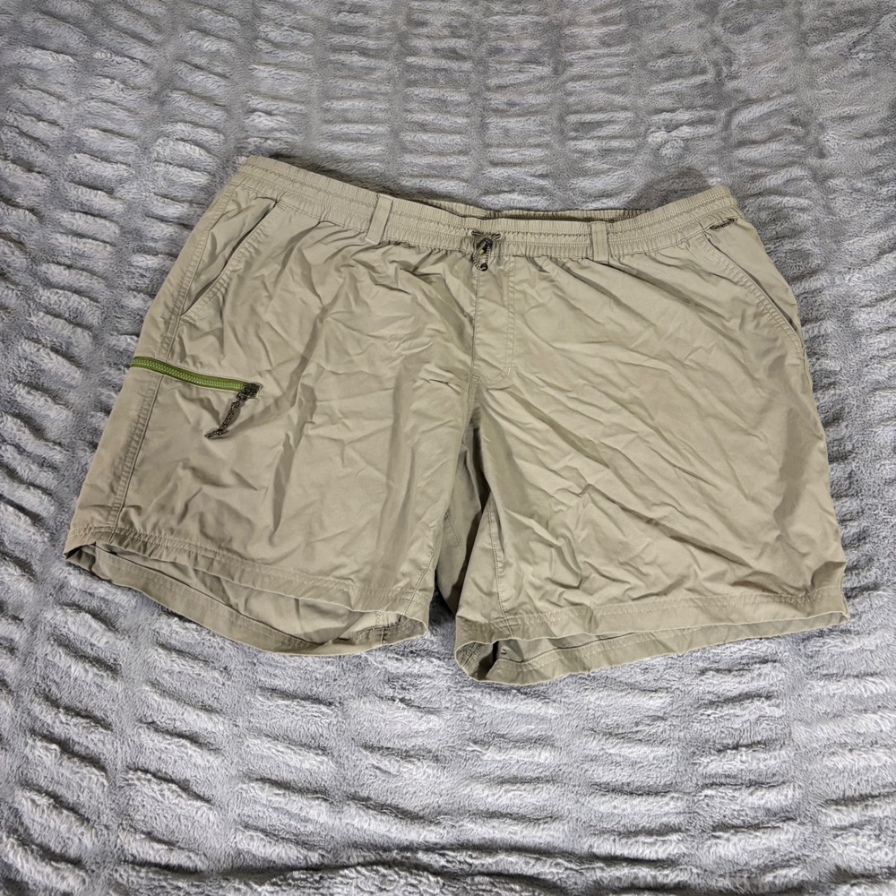 REI Co-op Mens XXLarge Khaki Nylon Spandex Stretch Hiking Trail Shorts AT665
